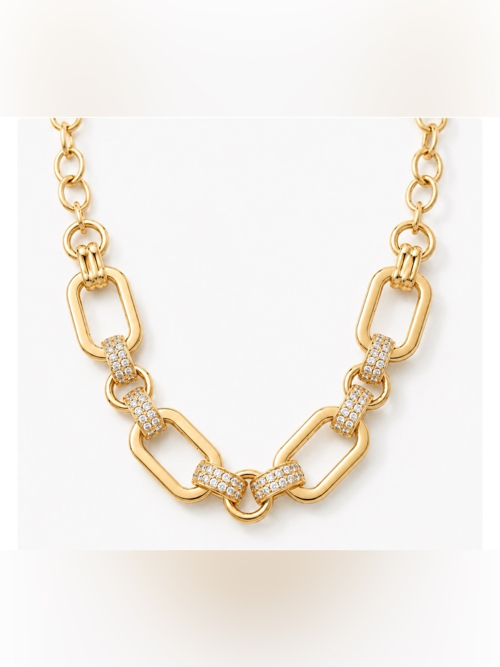 Touchstone Crystal by Swarovski BOLD MOVE statement necklace w/chunky links BNIB